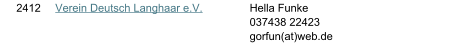 2412 Verein Deutsch Langhaar e.V. Hella Funke 037438 22423 gorfun(at)web.de